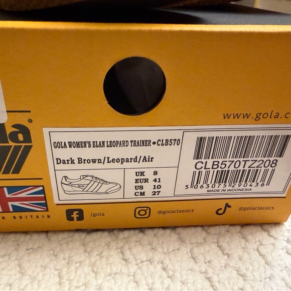 Gola Brown Leopard Print Sneakers - Picture 2 of 5